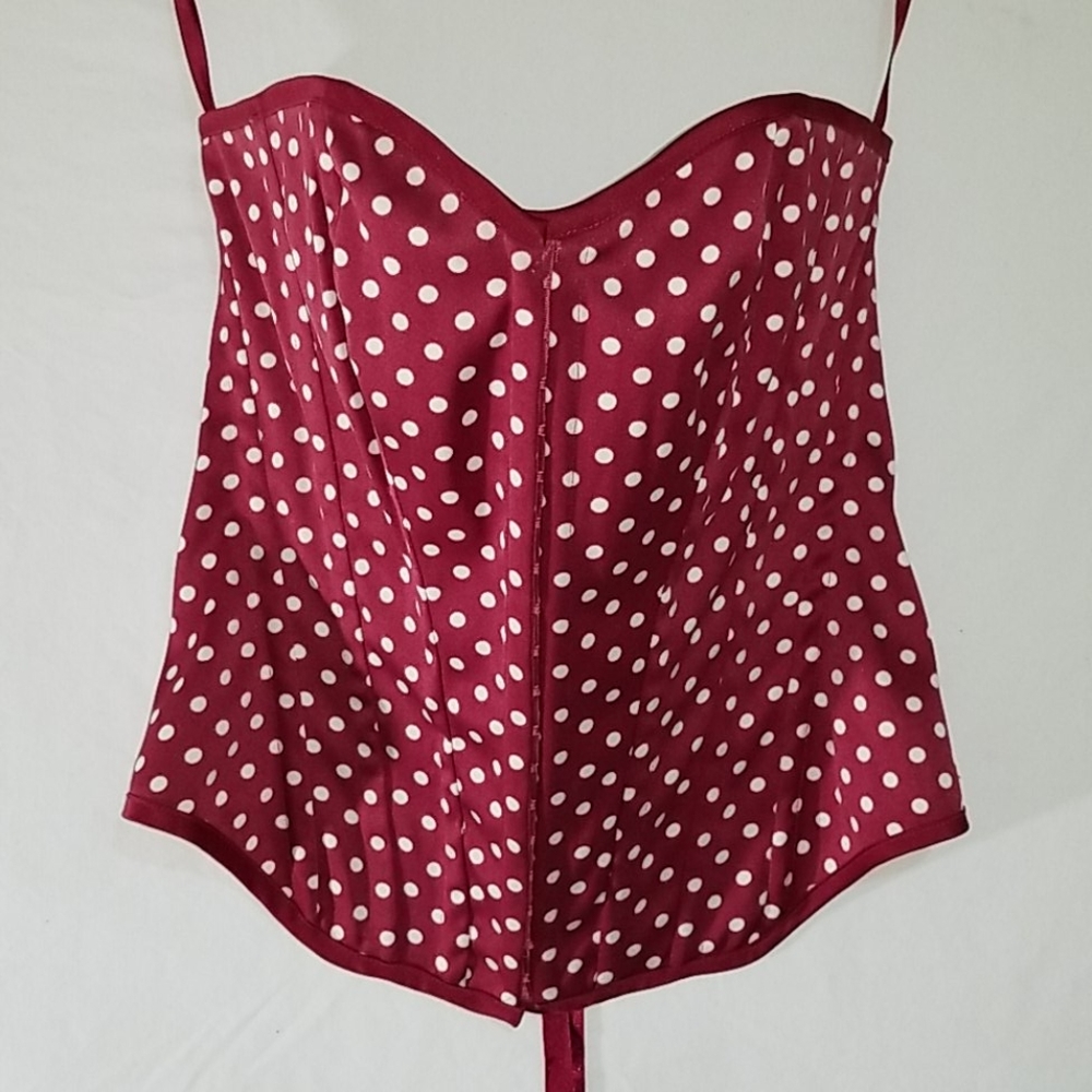 Charlotte Russe Corset Red with White Polka Dots